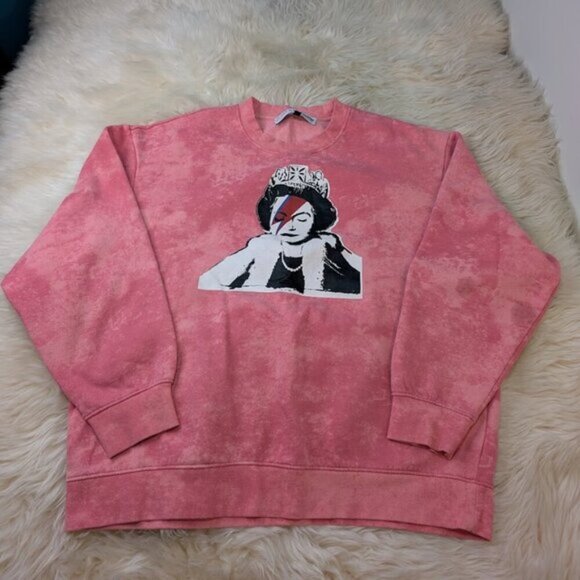 Guess x Brandalised Graffiti by Banksy Pink Hoodie Size XL - Picture 2 of 8